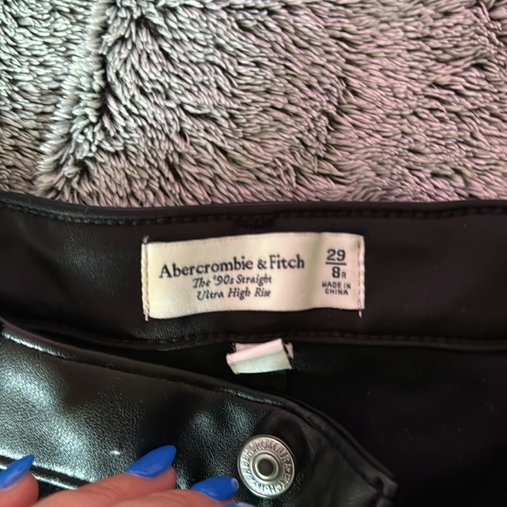 Abercrombie mixed leather and denim pants